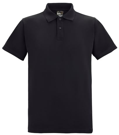 Regatta Professional Mens Pro 50-50 Pique Polo Shirt Work T-Shirt Top Black
