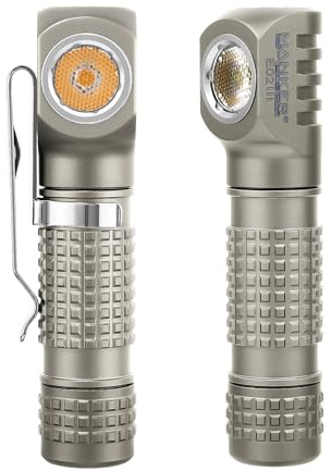 Mankerlight E02 III Titan-Taschenlampe, wiederaufladbar, kompakt, leicht, LED-Scheinwerfer (4000 K NICHIA 519A-V1, perlgestrahlt)