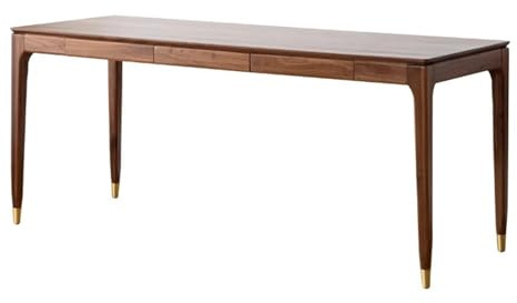 ZENGXJYCQINGJIANG Gaming Desk Modern Wooden Writing Desk, Simple Style Rectangle Laptop Table with Hidden Drawer, Dark Walnut(XL)