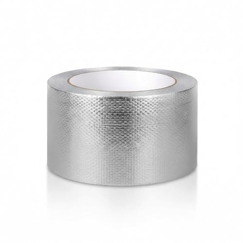 NZNSML Aluminium Klebeband Netzverstärkt 80mm x 25m Aluklebeband Silber | Alufolie Alu Klebeband Hitzebeständig Aluband Selbstklebend für Dämmung Rohrisolierung Versiegeln Reparieren Schlauch Auto