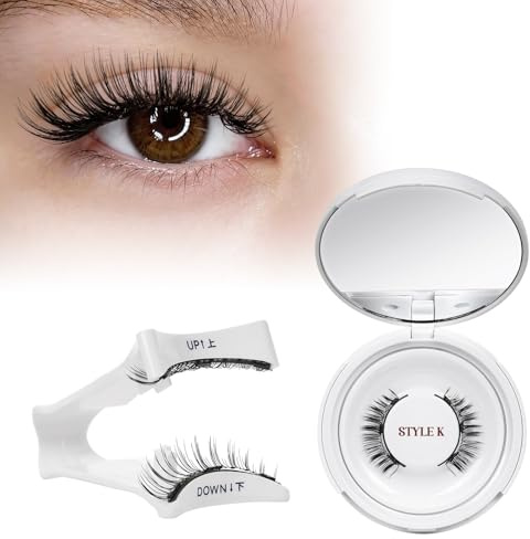 QUEWEL Magnetic-Eyelashes Natural Look, 1 Pair Reusable Magnetic-Lashes Kit with Applicator, No Glue Needed Eyelashes Magnetics, Easy to Wear with Instructions(K9)