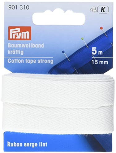 Prym 901310 Baumwollband kräftig 15 mm weiß