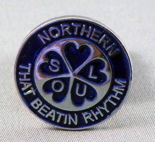Anstecknadel aus Metall, Emaille, Motiv: Nordseele, Reggae, Ska, Beatin, Rhythmus, Blume, Blau
