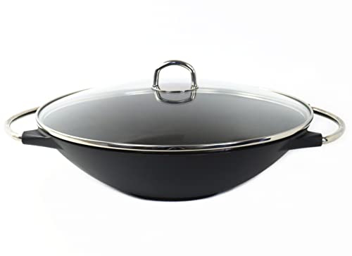 KÜCHENPROFI Wok-Set Premium Ø 36cm mit Glasdeckel (Größe: 36 cm)