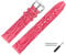 MARBURGER Uhrenarmband 20mm Leder Pink Silber Kroko (Caiman) Prägung Mit Naht - Montage Set 5292044000120