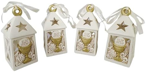 4 x Kommunion Kelch Laterne Figur Tischdekoration Teelicht Tortendekoration Dekorationfigur *NEU*