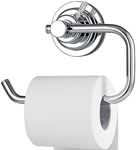 BOPAI Moderne Vakuum Saugnapf Absaugen Toilettenpapierhalter, papierrollen Inhaber Halterung für Badezimmer Toilette küche- Befestigung ohne Bohren Chrome