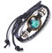 Feilok Elegant 12 Sternbild Stier Unisex Verstellbar Armbänder Armband Legierung Leder Beads Seil Armkette Armreif, Farbe: Schwarz und Blau