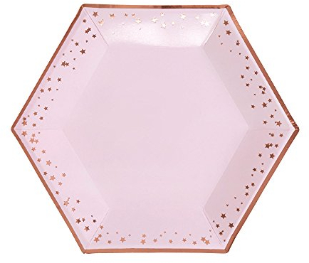 Neviti- Glitz and Glamour Platos de papel, Color pink/rose gold, Large (773178) , color/modelo surtido