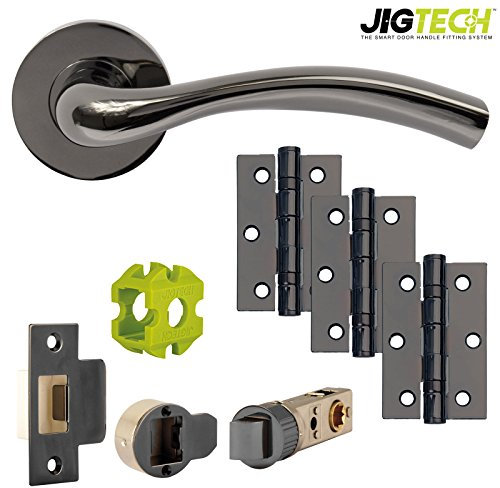 Jigtech JTB71400 Solar Door Pack-Latch-Black Nickel