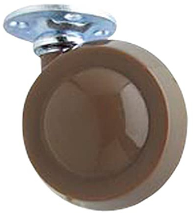Merriway BH06971 (4 Pcs) Brown Shepherd Type Ball Castors No. 45 Plate Fix, 50mm (2 inch) 180kg Maximum Load - Pack of 2 x Left Hand, 2 x Right Hand Pieces