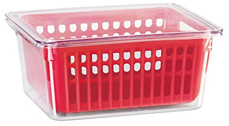 Oggi 5169 Berry Bin, Plastic, Red