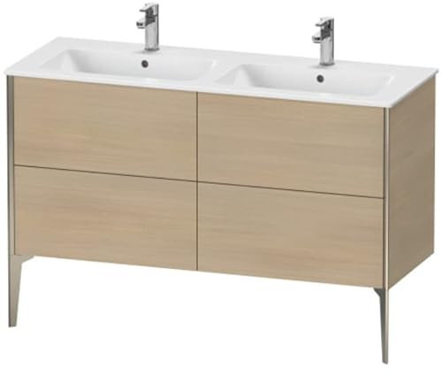 Duravit XViu 4485 Waschtischunterbau stehend, 4 Auszüge, für Doppelwaschtisch ME by Starck 233613, 1280x480 mm, XV44850B271, Farbe: schwarz matt/mediter. eiche