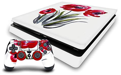 Head Case Designs sous Licence Officielle Mai Autumn Poppies Mix Art Vinyle Autocollant De Jeu Peau Autocollant Couverture Compatible avec Sony PlayStation 4 PS4 Slim Console & DualShock 4 Controller