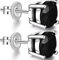 Boucles D'oreilles Femme Homme Noir Argent Pour Femmes Hommes Diamant Boucle Doreille 5A Zircon Cubique 8mm