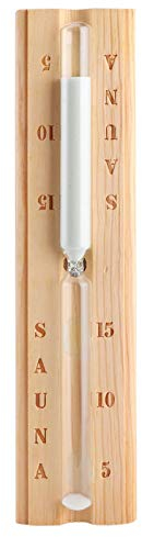 Joyzan Sauna Sand Timer, Minute Wooden Hourglass Bath Clock Hear Wood Hour Glass Sandglass Heat Home High Room Wall Mounted Rotating Watch Sweat Steam Restaurant Kitchen Time Tool Office Desk Decor