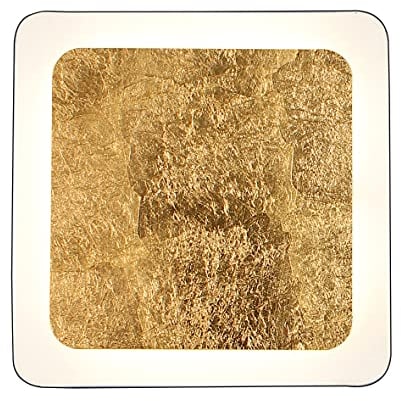Eco-Light Solaris S - LED Wand- und Deckenleuchte mit Blattgold-Oberfläche 18 Watt Lichtleistung, Edel Wohnzimmer, Schlafzimmer am Tisch und Esszimmer