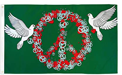 AZ FLAG Bandiera Peace And Love Colomba 90x60cm - Bandiera della Pace 60 x 90 cm