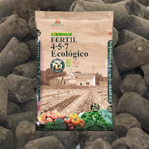 Infertosa | Compost de Materia Orgánica Sólida, 25 KG, Fértil 4-5-7 Pelletizado, Ecológico, Apto para Uso en Agricultura Ecológica - CIEMHUS