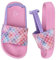 Girls Flip Flops Summer Slippers Kids Glitter Sliders Beach Bathroom Pool Cute Sandals Toddlers Home Shower Shoes Lightweight Non-slip Little Girls Sequins Slides for Indoor Outdoor Size 7 Pink