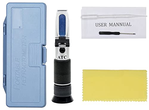 Telituny Brix Refraktometer, 0-90% Brix Meter Refraktometer Handheld Zuckergehalt Tester für Zucker Fruchtgetränke Honig Obstssaft Bier Marmelade