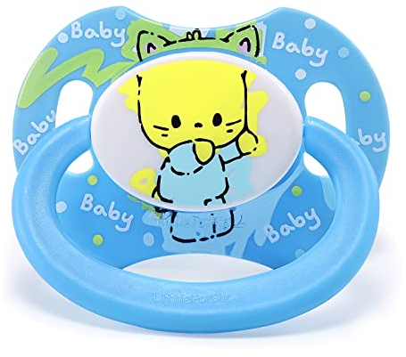 LittleForBig Großer Saugerschild Schnuller der Generation II in Erwachsenengröße Baby Cuties Muster Blaues Kätzchen