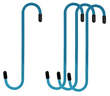 AGS Automotive Solutions Brake Caliper Hanger Hooks, Blue Powder Coated with Rubber Tips, for Automotive Work on Brake Axle and Suspension Systems, Versatile Automotive Tool - Pack of 4