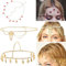 KARLOR 3 Stücke Kopfschmuck Boho gold Kopfkette Haarskette Stirnband Herz Blätter Perlen Strass Prinzessin Stirnkette Hochzeit Fest Party Halloween Cosplay Haarband Damen Mädchen(Boho Set)