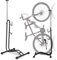 Herrselsam Support de sol vertical pour vélos, 3 fonctions pour accrocher ou régler horizontalement et verticalement, Hauteur réglable, Porte-vélo 20 à 29 pouces, pour intérieur et extérieur