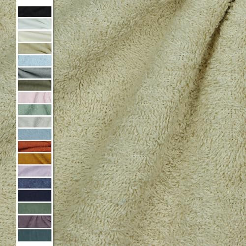 VmG-Store Frottee Stoff Meterware 15 Farben zum Nähen Bademantel Frotteestoff 145cm Breite (004 I Sand)