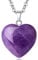 XIANNVXI Amethyst Necklace Amethyst Crystal Necklaces for Women Purple Necklaces Crystal Heart Pendant Necklace Jewellery