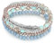 Lulu Jane Damen Wickelarmband Messing silber Crystal blau rosa türkis Live every moment Modeschmuckarmband
