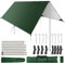 GEEDIAR Camping Tarp with Poles - Hammock Rain Fly Tent Tarp with Poles 300 x 400 cm - Waterproof Camping Sun Shelter for Outdoor, Travel, Sunshade, Rain, Hammock (Dark Green)