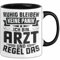 Arzt Tasse Geschenk Ruhig Bleiben Ich Bin Arzt Und Regel Das Geschenkidee Hausarzt (Schwarz)