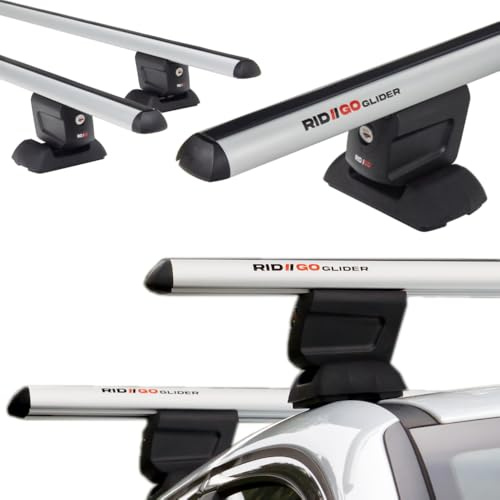 RIDIGO Glider Dachträger für Alfa Romeo Mito 1 I 3-Tür 2008-2018 | Aluminium, 75 kg Tragkraft, fixpunkte, Silber