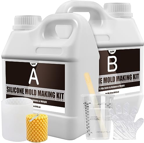 Flüssiges Silikon Kautschuk - 100oz / 2.6L Lichtdurchlässiger 15A Silikon Flüssig für Formen Herstellen - 1: 1 Verhältnis Abformsilikon für DIY Silikonformen, Harzformen, Kerzenformen, Gießen, Basteln