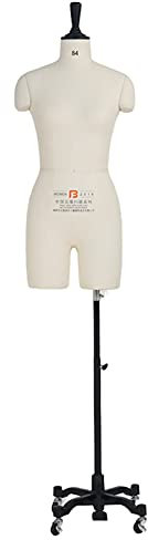 Ansteckbarer Mannequin-Ständer für Damen mit Rad, Schaumstoff-Schneiderin für Erwachsene, Dummy-Puppe für professionelles Schneider- und Kleidungsdesign (Color : White, Size : M-155/82A) Interesting