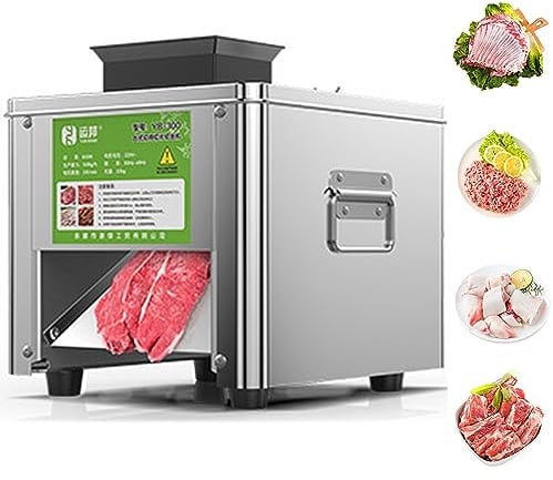 Affettatrice professionale, affettatrice elettrica, acciaio inossidabile, affettaverdure per carne fresca 850w 200kg/h, per ristorante/gastronomia/macelleria,21mm