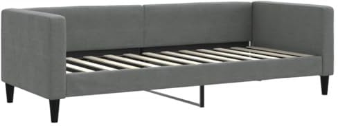 vidaXL Tagesbett, Gästebett 2-in-1, Sofabett Schlafsofa für Schlafzimmer Wohnzimmer, Bettsofa Sofa, Modernes Design, Dunkelgrau 80x200cm Stoff