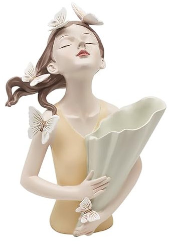 Lesser & Pavey Papillon schicke Vase, pfirsichfarben, 32 cm, Mädchenfigur für Zuhause und Büro, Heimdekoration, Geschenk, für Wohnzimmer, Elegante Feenmädchen-Statue, schöne Innenfigur