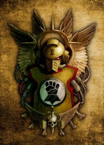 Displate Offiziell Warhammer MetallPoster Magnetische Befestigung Inklusive Lizenziert Bilder Hochwertiges Poster Warhammer 40,000 Emblems - Imperial Fists 45 cm x 32 cm