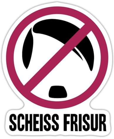 Spreadshirt Gegen Nazis Scheiss Frisur Sticker, max. 10x10 cm, 10 x 10 cm, Mattweiß