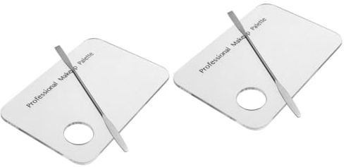 Angoily 2 Piezas Acero Inoxidable espátula para uñas Paleta de Mezcla de Base Paleta de uñas acrílico espatulas Paleta de manicura Paleta de Arte de uñas constituir Colocar