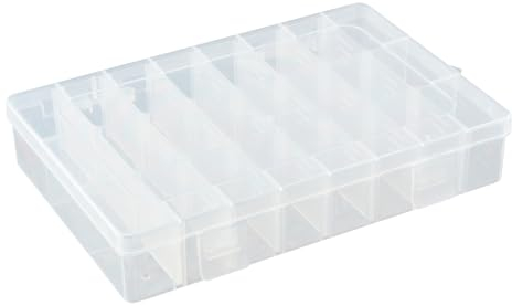 Sortierbox mit 24 verstellbaren Fächern aus Kunststoff | Aufbewahrungsbox Organizer Sortimentskasten Perlenbox - 1 Stück
