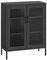 HOMSTEEL Aufbewahrungsschrank aus Metall, Sideboard-Schrank mit Gittertüren, Schnapsschrank mit verstellbaren Einlegeböden für Küche, Wohnzimmer, Home Office, Schwarz