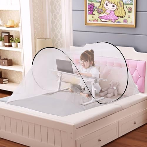 Eimilaly Moskitonetz Zelt Pop Up für Bett Mädchen Jungen Zimmer Dekor, Moskitonetz für Schlafsaal, Hochbett, 1M Bett oder Outdoor-Camping, verstellbare Größe