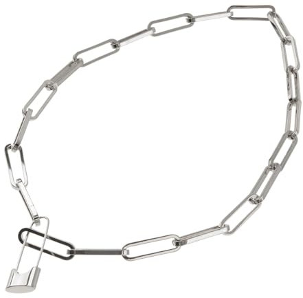 DEARMAMY Elegante Collana Con Ciondolo A Forma Di Lucchetto in Oro Catena Vintage Per Clavicola Gioielli Da Festa E Ballo Di Fine Anno Per Donna