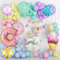 Decoración Cumpleaños Niñas, 112 Piezas Fiesta de cumpleaños decoracion con pancarta de feliz cumpleaños Caramelo Donut Helado Globo De Aluminio para Niñas Niños Fiestas Infantiles Decoracion