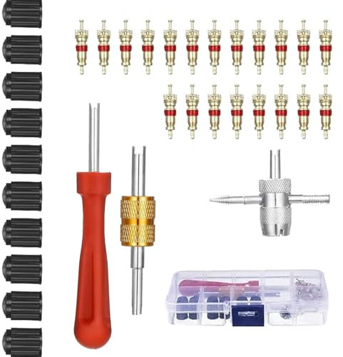 Mwqpgyh Outil d'agrafage de noyau de valve, outil de démontage de noyau de valve, outil de réparation de pneus, outil de démontage en métal pour crevaison, outil d'agrafage multifonction pour voiture,