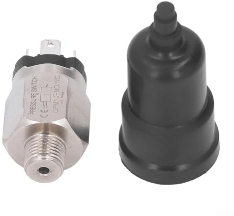 babominimer Einstellbarer Druckschalter Membrantyp Druckschalter Edelstahl Gummi Druckschalter für Pumpe (1/4 Zoll)